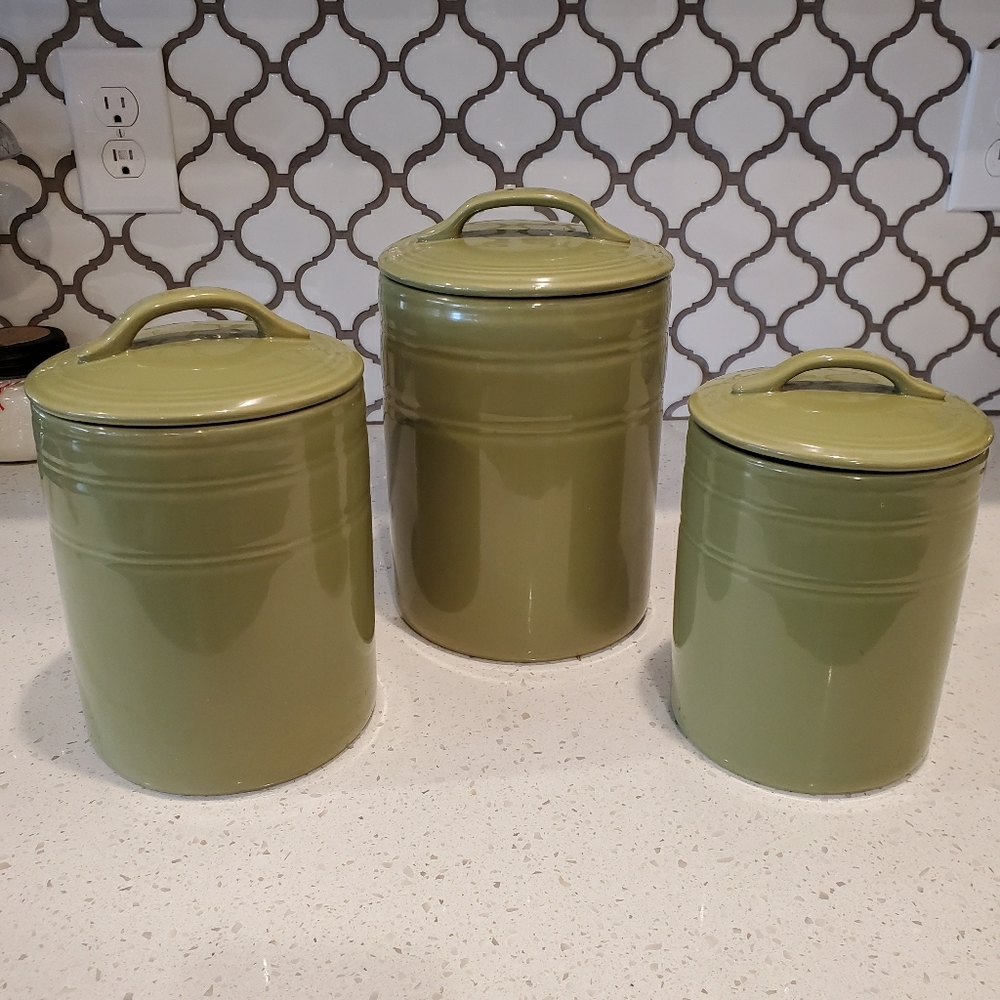 Classic Park design Canister ceramic set of 3